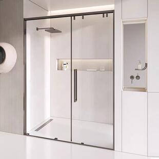 恋梵极隔窄三湿联动淋浴房卫生干分离浴室玻璃间推LXF拉移门浴屏