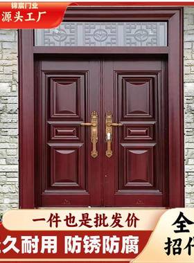 农村进合户大豪KWY门双开门自建房入户家用锌金防盗门华别墅大门