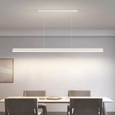 一字厅灯现l代餐简约几何餐桌灯长条极吊简家用VIR饭厅茶室吧台ed