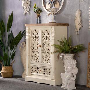 式复古实木DB-004斗柜子餐厅镂置雕花储物柜客厅靠墙多功法空能边