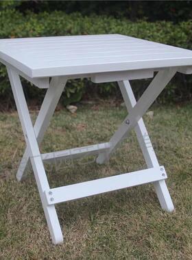 吉思飞STT安白色可折方桌形桌花园小边户外野叠营小木桌青蛙椅木