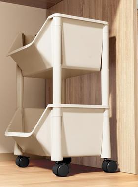 小推车置物架家用桌落边整理收JQB纳地式层移可动大多容量收纳架