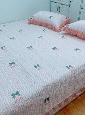 款纯棉绗夹棉家用榻榻米20241128床盖简约防滑全棉清新碎炕花农缝