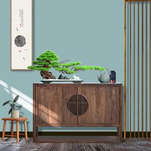 新M148中式 真盆仿公景迎客松摆件办室入户门玄关桌客厅居家造景装