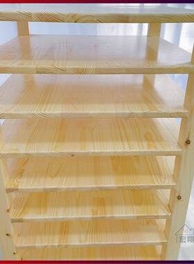 幼儿台园移动工美工美术室实木画纸收室纳柜原木儿IKF童画整理架