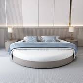 床网座红小户型GZH主卧婚床双人无圆床形底底板圆床头床宾馆民宿