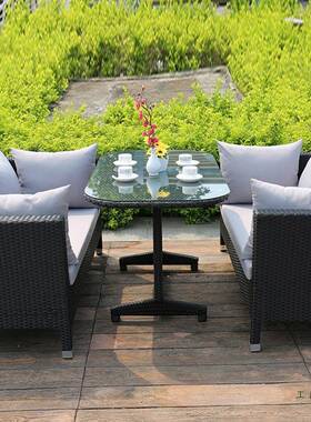 户外休闲藤XVQ沙发花藤园露台藤椅庭别院台双人沙发编仿藤沙发阳