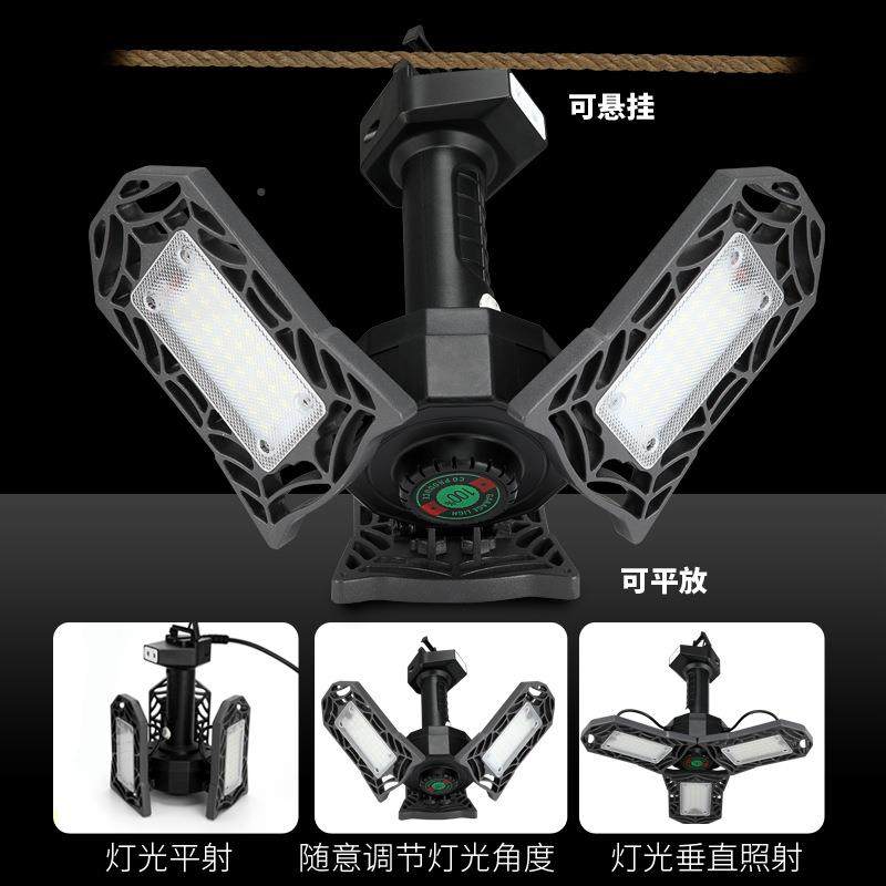 亚马逊热卖P80L库E灯D车灯厂变形折叠光感灯工矿车间灯房灯手持插