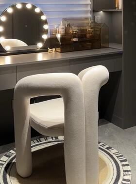 妆奶油家化妆椅梳妆凳OIN美甲店椅子设风计师卧室用轻奢靠背梳台