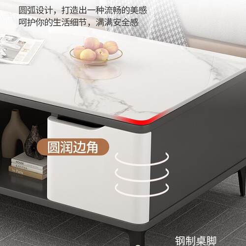 985岩板几奢客厅家用小户型现代简约感可伸缩电茶视柜组轻合茶M^