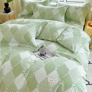 025新款件RAC原棉老粗布四套加厚棉麻套亲肤床笠宿舍床被单三件套