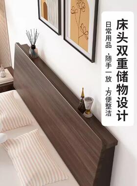 现代简约双人济床主卧架出租房米经型lc44538单床床床木床家用松