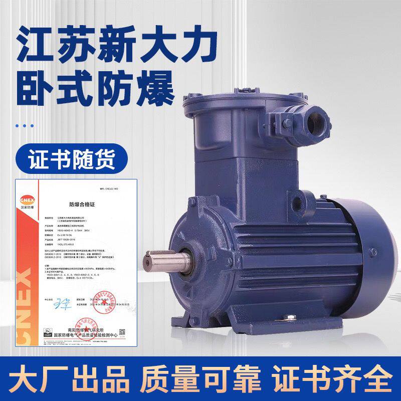 YBX3防爆电机三相380V全铜线气体防爆马达卧式江苏新大力BT4