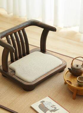 6MPLR实小椅木子家用靠背椅矮椅矮日式扶手阳台凳凳子休闲喝椅茶