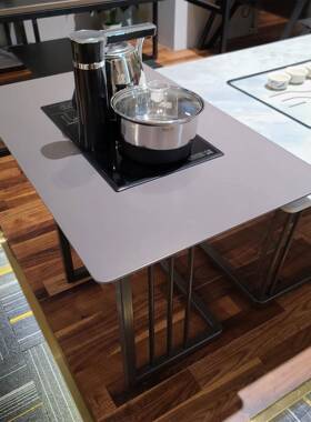 办公室茶几几简约现代实木几泡茶茶茶茶深圳UJX不锈钢黑色几