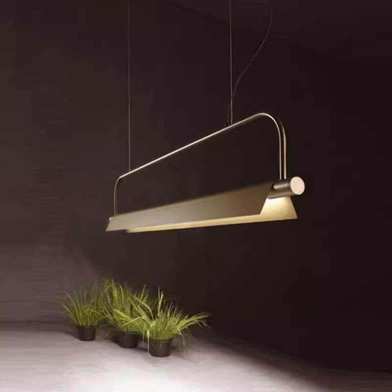 后现代简约设计师艺术办公室工业风餐饮吧台餐厅书房长条餐桌吊灯