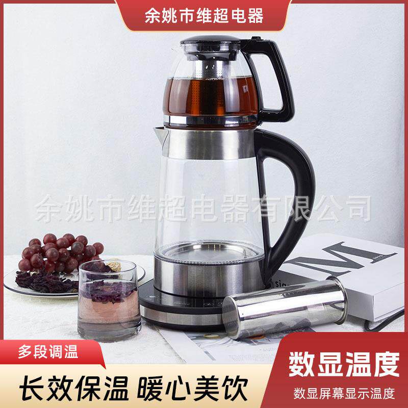 供应玻璃热水壶家用透明加厚玻璃壶1.7L大容量泡茶电热开水壶