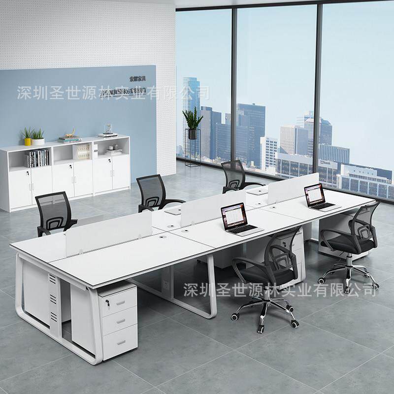 办公桌椅组合职员工办公室桌子电脑桌椅2/4/6人屏风工位卡坐家具