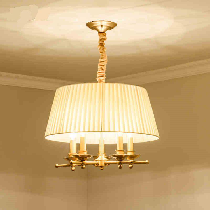 吸吊两用全铜美式乡村灯田园餐厅设计师别墅欧式简约书房饭厅吊灯