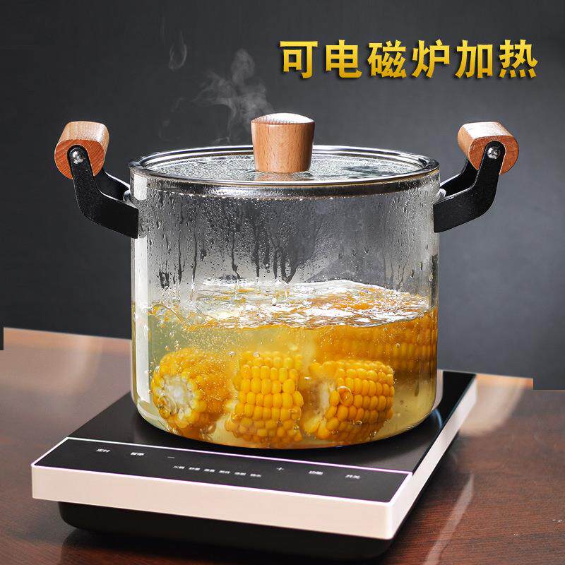 电磁炉明火多功能煲汤锅厨房专用透明玻璃锅盖高硼硅双耳玻璃煮锅