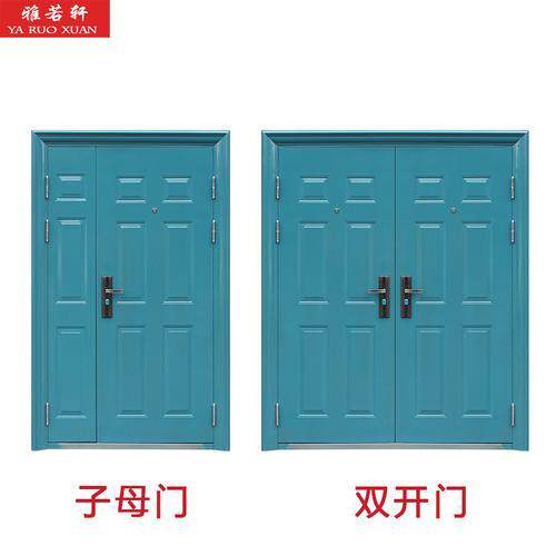 对开防盗门双开门子母门入户门庭院大门钢质进户铁门双开门乡下
