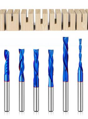 QYR1/4柄修直刀复合整体合金镀蓝开槽刀上旋硬下旋边刀工质合金木