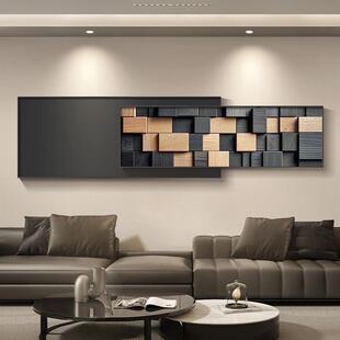 客厅装 气饰画抽象高HXM68155级感古轻奢大发背景复墙挂画大幅沙双