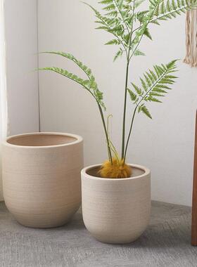 大口气ZON径高深陶瓷花盆磨砂质感透家办公通落用高档装绿植地摆
