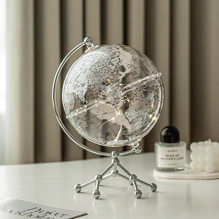 客厅ali-8012仪家摆件装饰品轻奢风高档桌创意透明地球书桌卧室办