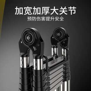 匠之诚不锈钢伸缩梯子多功能家用人字梯便携折叠梯竹节梯升降步梯