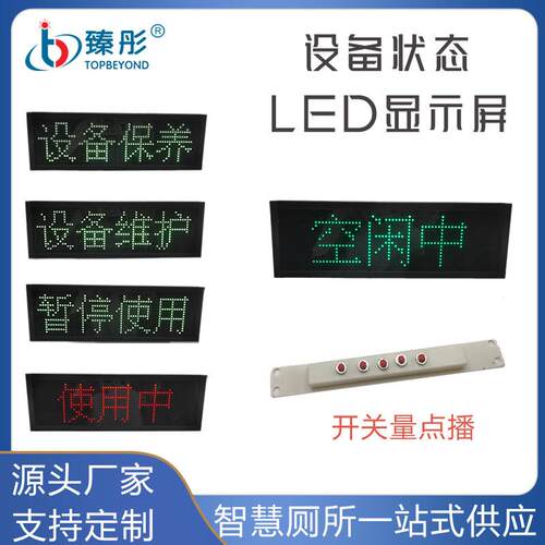 智慧厕所设备状态LED显示屏多功能开关量点播智能控制显示状态屏