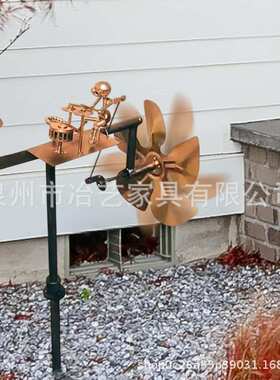 跨境爆款 Handmade Metal Drummer Windmill卸载金属鼓手风车装饰