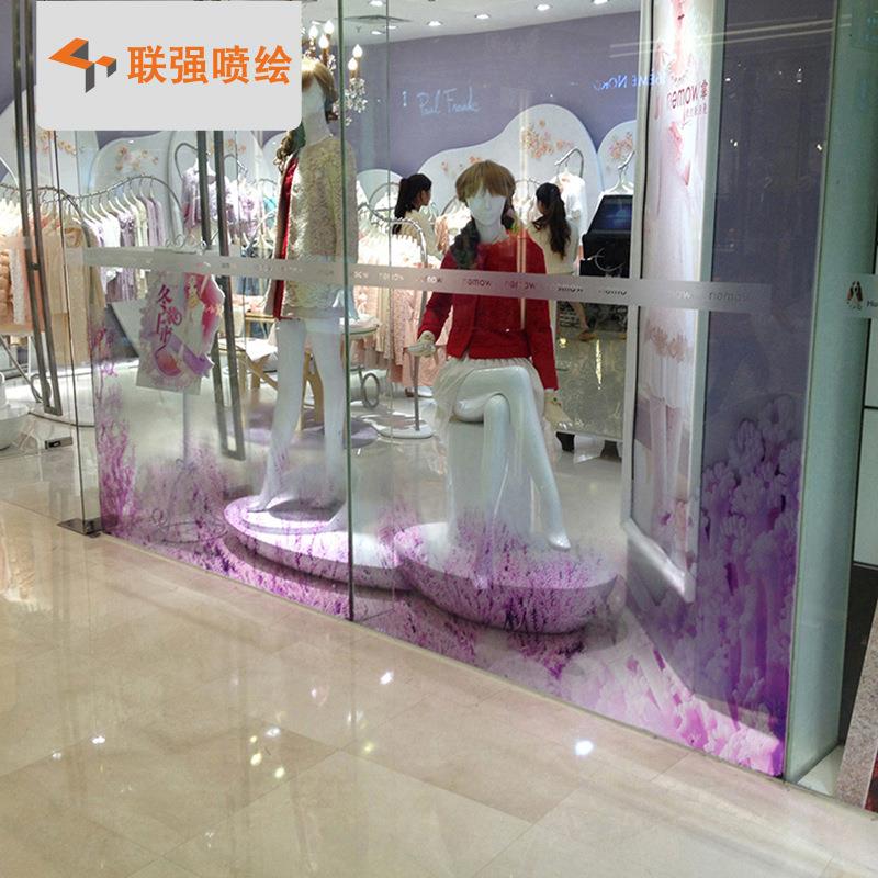 UV全透片透明膜白彩喷绘 静电贴UV喷绘白墨玻璃贴