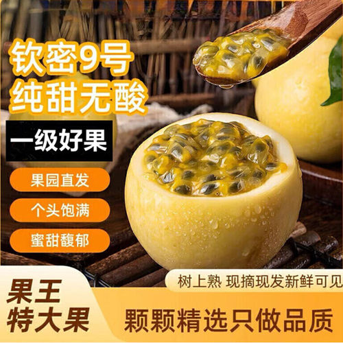 新鲜现摘钦蜜9号黄金百香果优质