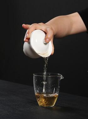 纯白旅行茶具套组携式户制外旅行茶一壶三杯65699描金盖碗便定具L