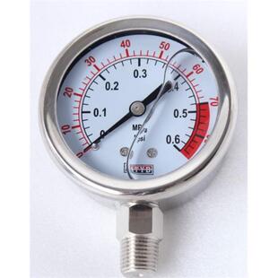 Y锈0充0外径101YN-1000mm油耐震不钢外壳压力表