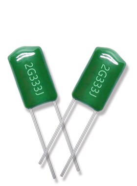 现货涤纶电容 2G333J 33NF 400V333J直插 CL11绿色薄膜电容器