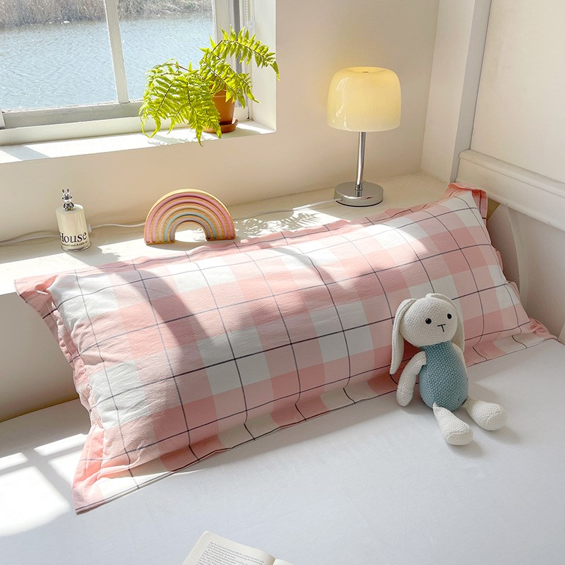 水洗棉枕套2024新款家用双人长枕套情侣枕头套枕芯内胆套1.5米8