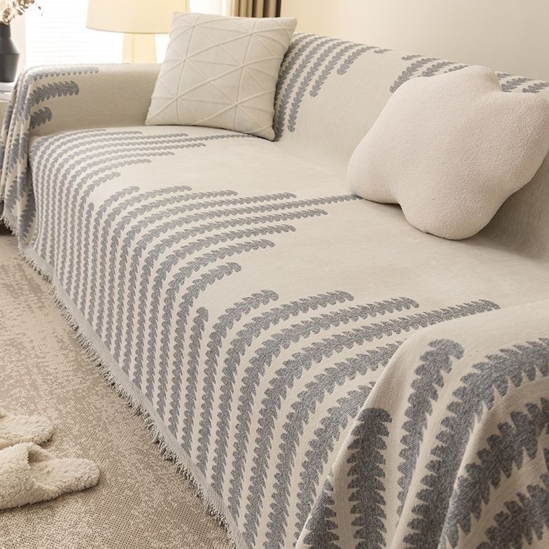 雪尼尔线条条纹沙发巾现代简约沙发盖布一片式全盖网红沙发套罩,居家布艺,沙发套,淘宝优惠券,粉丝福利购,淘宝优惠卷