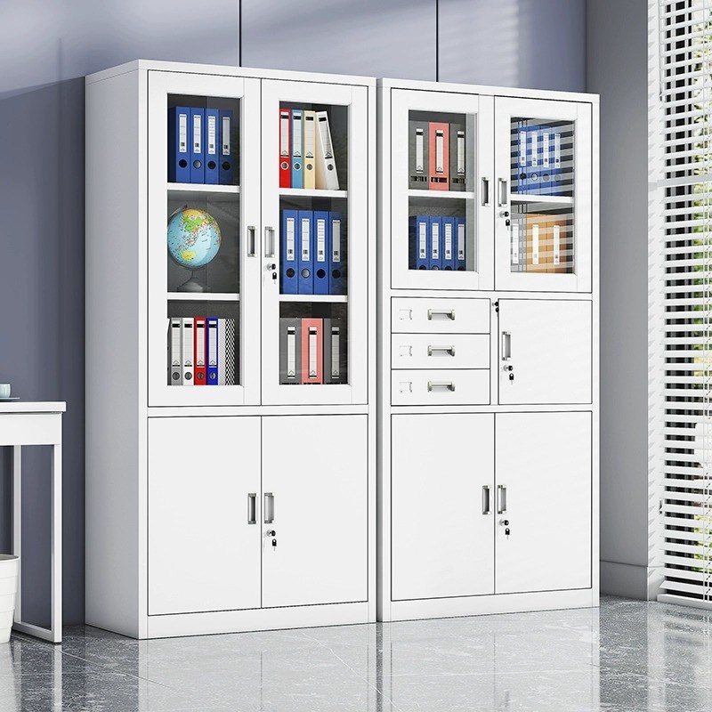 钢制文件柜铁皮档案柜办公室书柜资料柜财务凭证柜带锁员工储物柜