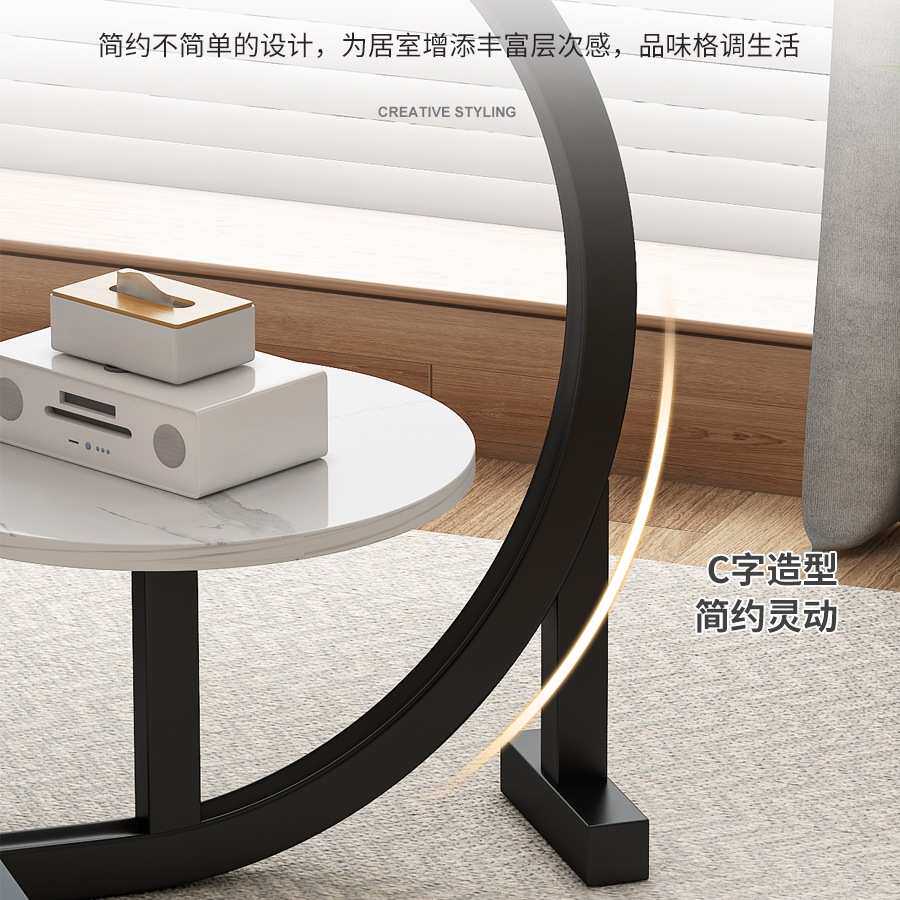 客厅家用阳台小茶桌小圆桌沙发边几小型创意茶几网红简约现代休闲