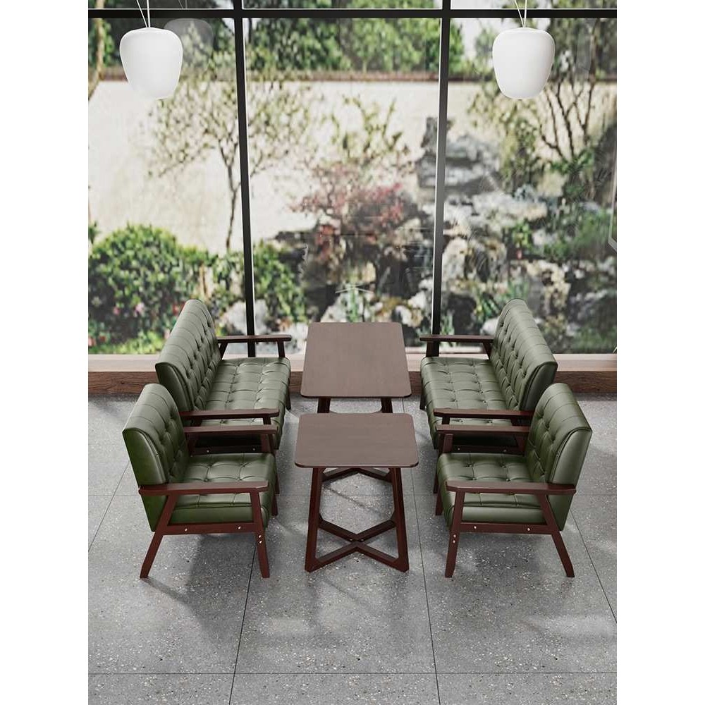 复古酒吧清吧奶茶店咖啡厅桌椅组合餐厅卡座沙发洽谈酒馆商用休闲