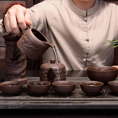 紫砂公功79391夫茶具复古半自动创意瓷茶陶壶茶具套装司礼品LO定G