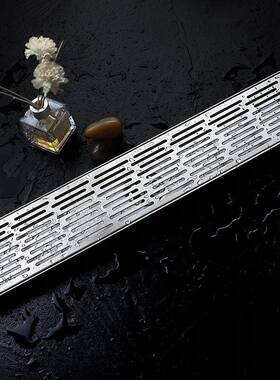 5304不钢7管浴室地漏长方室形大排D3C120-D量花园锈外110长条下水