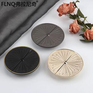 圆形对开门把手中式现代简约半圆橱柜金色美式复古轻柜门拉手灰色