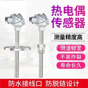 K型双支式/WRNK2-271扁接插式铠装热电偶固定螺纹/法兰 热工仪表