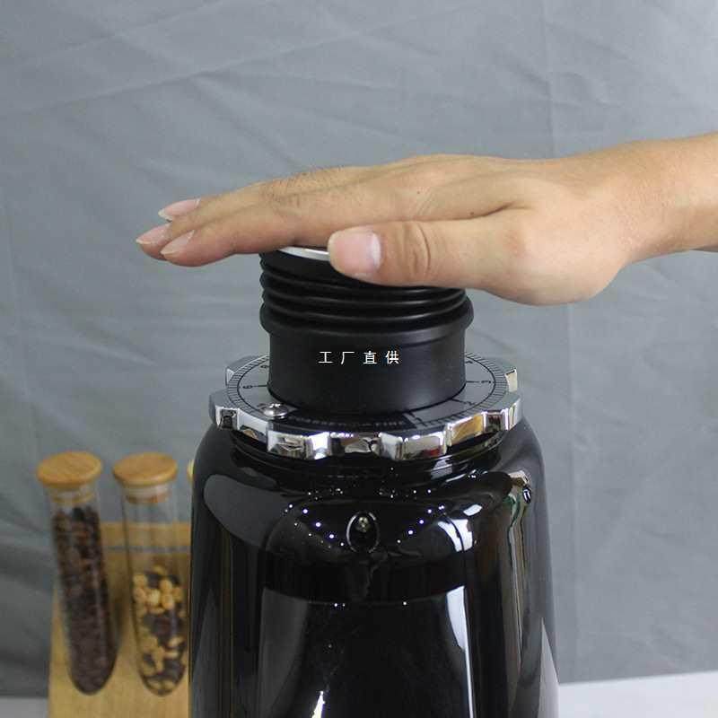 DF64意式电动咖啡磨豆机小豆仓漏斗按压吹气清理磨盘残粉拍通