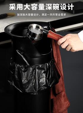 商用大容渣HVZ量粉桶高筒机咖啡废盒立式长筒形渣粉渣盒吧台敲渣