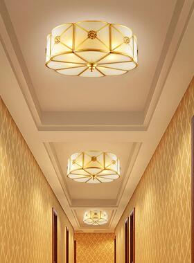 吸顶灯E美式全Jx23064铜LD客厅房卧室灯欧式书过道台阳楼梯别墅护