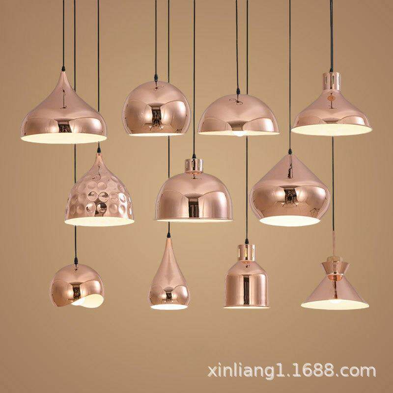 设计师轻奢玫瑰金吊灯高档吧台餐饮店咖啡厅橱窗火锅店铺中山灯具